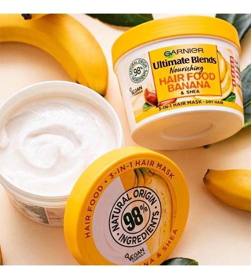 New Garnier Ultimate Blends Hair Food Banana 3-in-1 Dry Hair Mask Treatment
